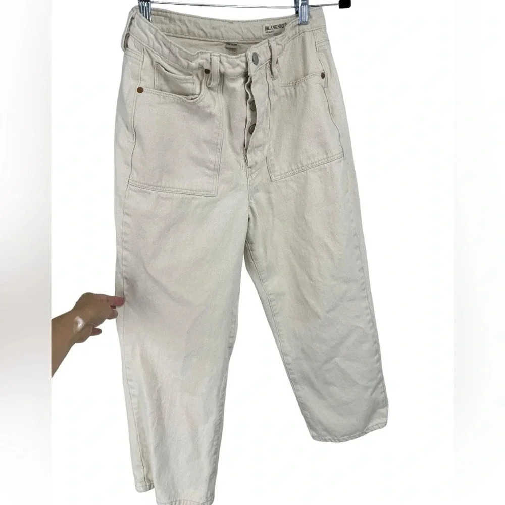 Blank NYC The Baxter white denim buttonfly jeans crop size 29